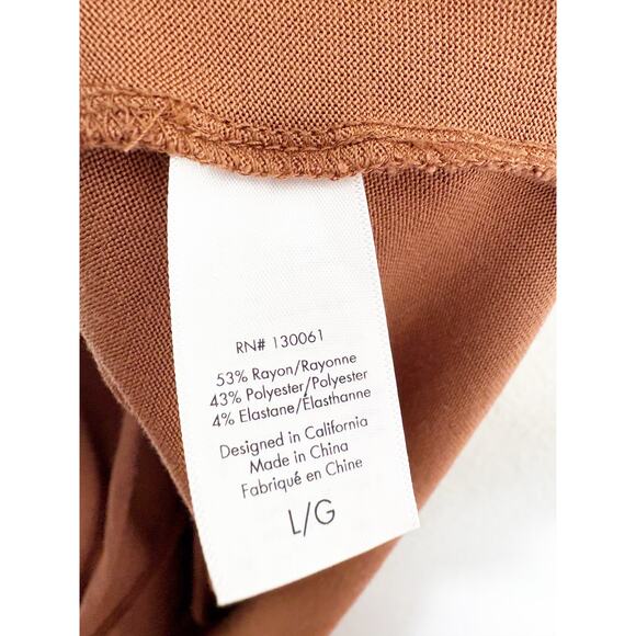 L Space Tiana Maxi Dress Size Large Coffee Tan Cut Out Side Stretch Quiet Luxury - Picture 6 of 13